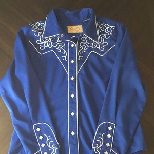 Blue Scully western shirt size medium